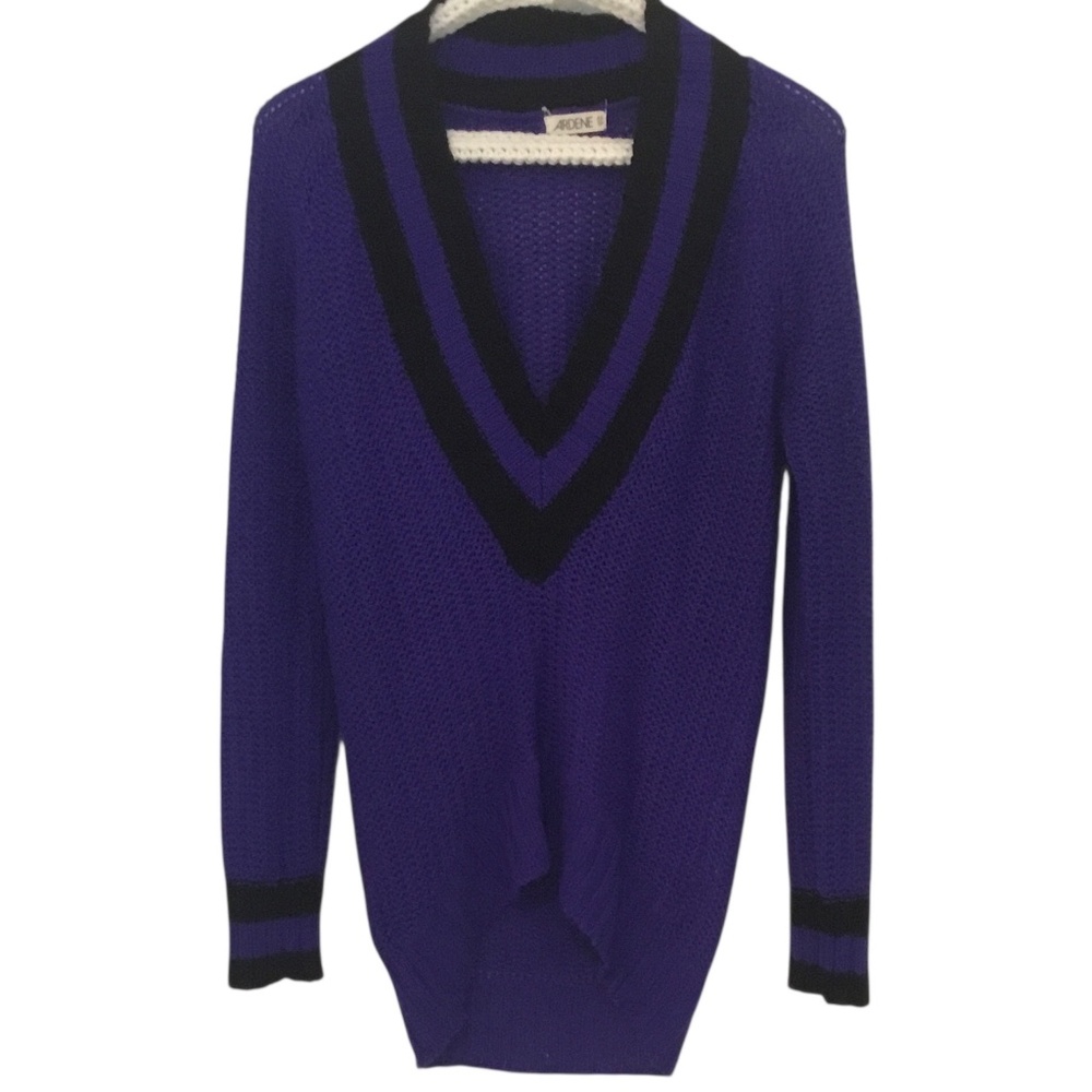 Purple Long Sleeved Long Knitted Sweater
